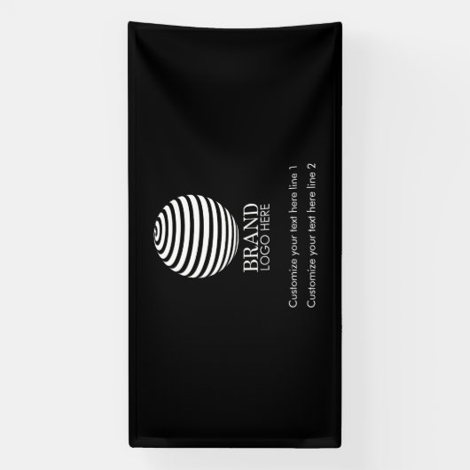 Black Custom Business Logo Company Promotion Spandoek (Verticaal)