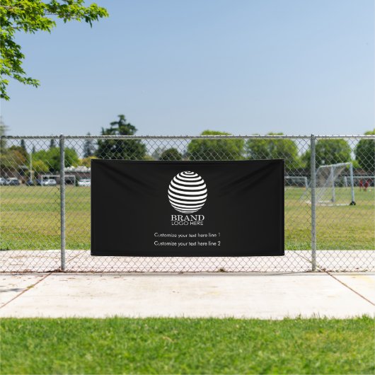 Black Custom Business Logo Company Promotion Spandoek (Insitu)