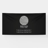 Black Custom Business Logo Company Promotion Spandoek (Horizontaal)