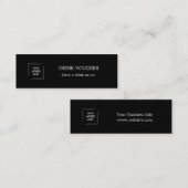 Black Custom Business Logo Corporate Drink Voucher Mini Visitekaartje (Voorkant / Achterkant)