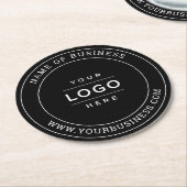 Black Custom Business Logo-merk Ronde Kartonnen Onderzetter (Gebogen)