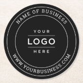 Black Custom Business Logo-merk Ronde Kartonnen Onderzetter (Voorkant)