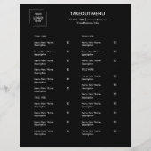 Black Custom Business Logo Modern afhaalmenu Flyer (Voorkant)