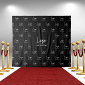 Black Custom Business Logo Step Repeat Achtergrond Wandkleed