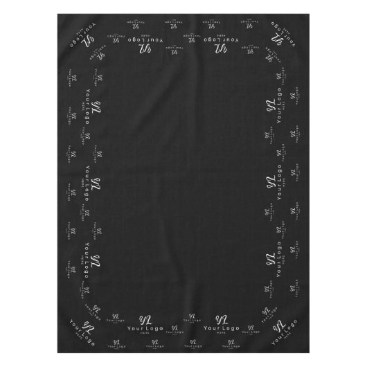 Black Custom Business Logo Trade show Display Tabb Tafelkleed (Voorkant)