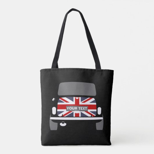 Black Custom Classic UK Mini car Canvas tas (Achterkant)
