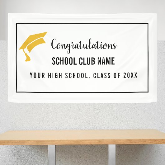 Black Custom Club Graduation Banner