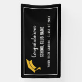 Black Custom Club Graduation Banner (Verticaal)