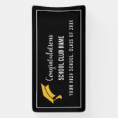 Black Custom Club Graduation Banner (Verticaal)