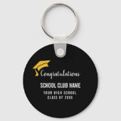 Black Custom Club Graduation Banner Sleutelhanger (Achterkant)
