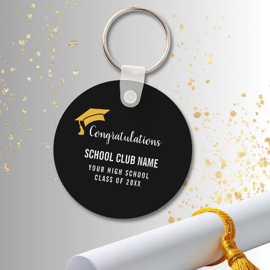Black Custom Club Graduation Banner Sleutelhanger