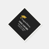 Black Custom Club Graduation Party Servet (Hoek)