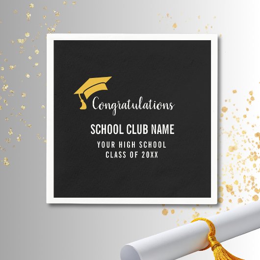 Black Custom Club Graduation Party Servet