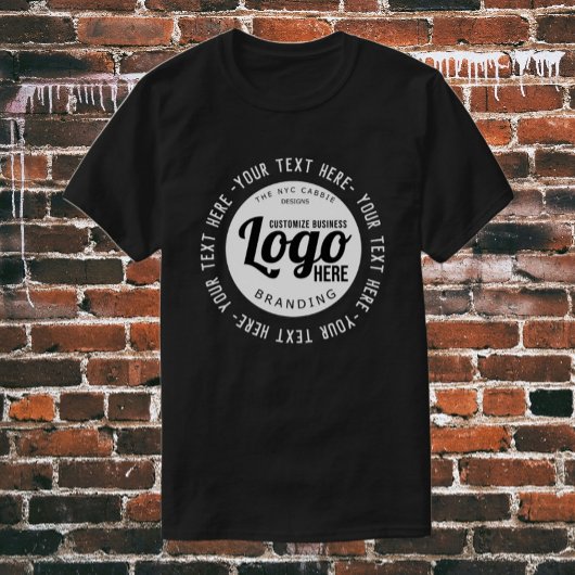 Black Custom Company Business Logo Employee Swag T-shirt
