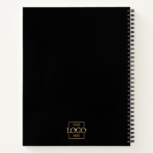 Black Custom Company Logo Business Monogrammed Notitieboek (Achterkant)