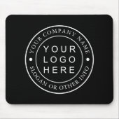 Black Custom Company Logo Business Promotion Muismat (Voorkant)