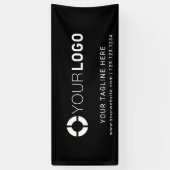 Black Custom Company Logo Event displays Spandoek (Verticaal)