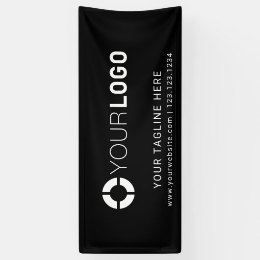 Black Custom Company Logo Event displays Spandoek (Verticaal)