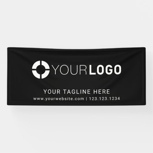 Black Custom Company Logo Event displays Spandoek (Horizontaal)