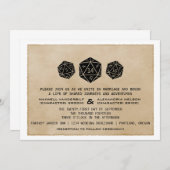 Black CUSTOM DATE Grunge D20 Dice Gamer Invite Kaart (Voorkant / Achterkant)
