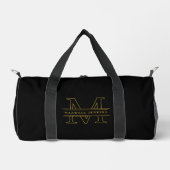 Black Custom Duffle Bag with Monogram & Name Plunjezak (Voorkant)