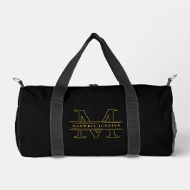 Black Custom Duffle Bag with Monogram & Name Plunjezak