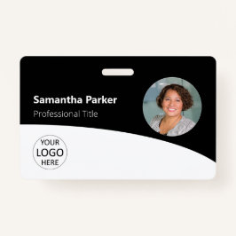 Black Custom Employee - Foto, Logo, streepjescode, Badge