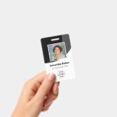 Black Custom Employee Photo, Logo, Barcode, Name Badge (Handheld)