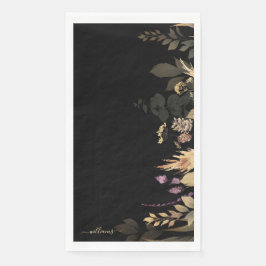 Black Custom Family Name Herfst Foliage Servet