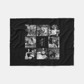 Black Custom Family Photo Collage Fleece Deken (Voorkant (Horizontaal))