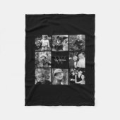 Black Custom Family Photo Collage Fleece Deken (Voorkant)