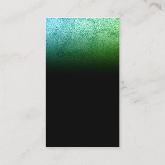 Black Custom Foto Glitz Green Bedankt Informatiekaartje (Achterkant)