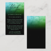 Black Custom Foto Glitz Green Bedankt Informatiekaartje (Voorkant / Achterkant)