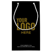 Black Custom Gift Bag Business Company Logo Bulk Klein Cadeauzakje (Achterkant)