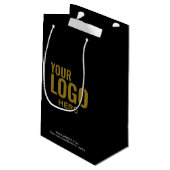 Black Custom Gift Bag Business Company Logo Bulk Klein Cadeauzakje (Achterkant Gekanteld)