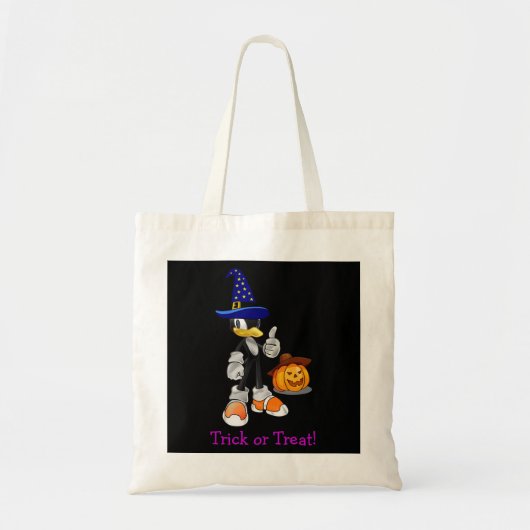Black Custom Halloween Treat Bags Wizard Penguin Tote Bag (Voorkant)