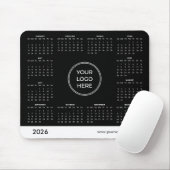 Black Custom Logo 2026 Business Calendar Muismat (Met muis)