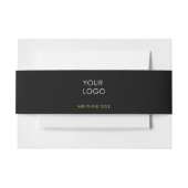Black Custom Logo Business Company Uitnodigingen Wikkel (Voorkant Voorbeeld)