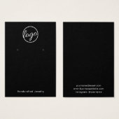 Black Custom Logo Handmade Earring Holger Card Visitekaartje (Voorkant /achterkant)