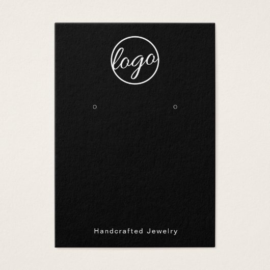 Black Custom Logo Handmade Earring Holger Card Visitekaartje (Voorkant)