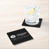 Black Custom Logo minimalist Social Media Icons Kartonnen Onderzetters (Insitu)