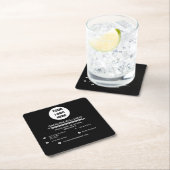 Black Custom Logo minimalist Social Media Icons Kartonnen Onderzetters (Insitu)