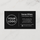 Black custom logo modern minimalist professional visitekaartje (Voorkant)