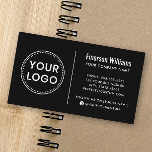 Black custom logo modern minimalist professional visitekaartje