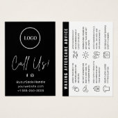 Black Custom Logo Modern Waxing Aftercare Kaart (Voorkant /achterkant)