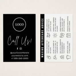 Black Custom Logo Modern Waxing Aftercare Kaart