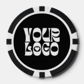 Black Custom Logo QR Code Promotional Business Poker Chips (Voorkant)