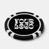 Black Custom Logo QR Code Promotional Business Poker Chips (Enkel)