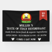 Black Custom Logo Restaurant Cafe Bar & Grill Spandoek (Horizontaal)