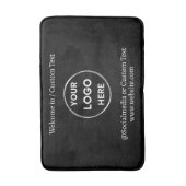 Black Custom Logo Text Modern Minimal Business Badmat (Voorkant Verticaal)